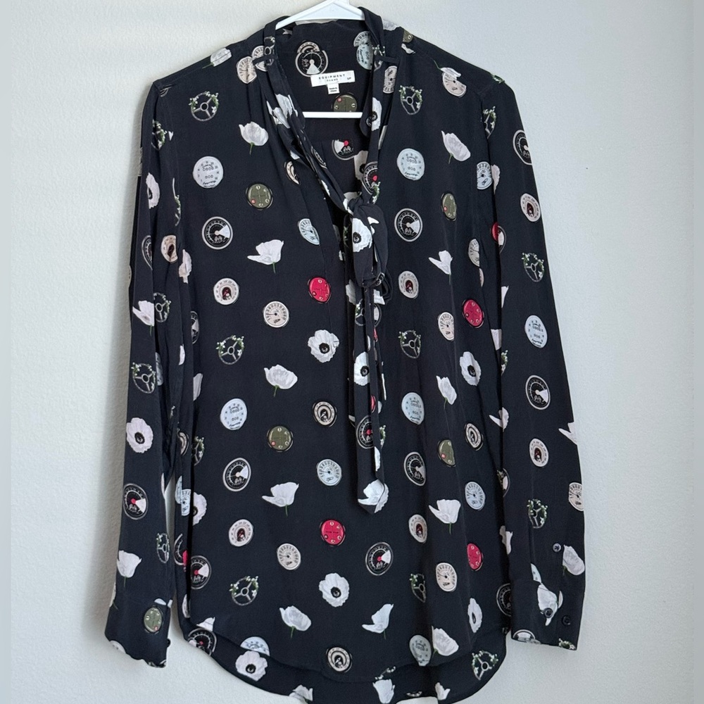 Equipment Blouse with Graphic Design